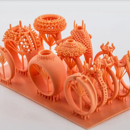 This is a red wax model printed by a DLP 3D printer.